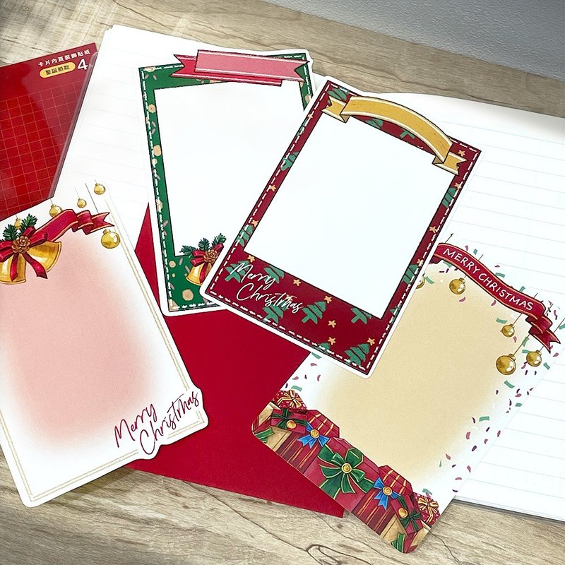 Decorative Stickers_Christmas Style 4 Packs_Decorative Stickers on the Inner Pages of Cards/Pocket Stickers - สติกเกอร์ - กระดาษ สีแดง