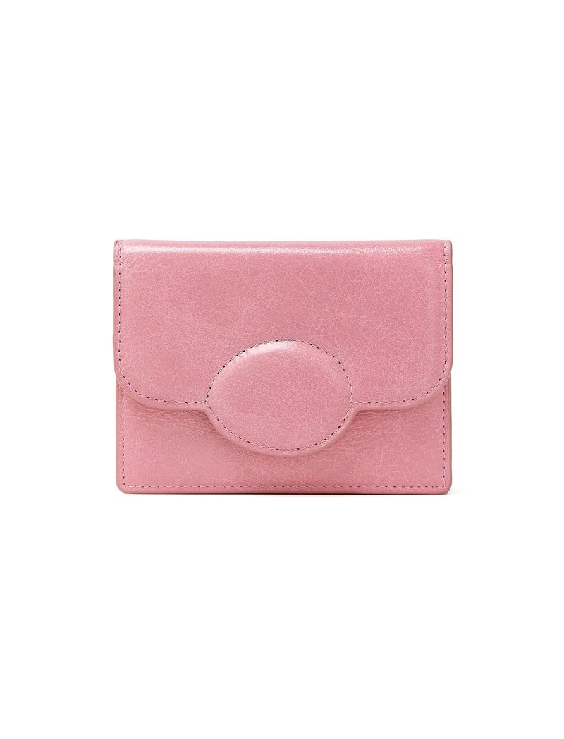 Pebble Card Wallet Crack pink (Italian Cow Leather) - ที่เก็บนามบัตร - หนังแท้ สึชมพู