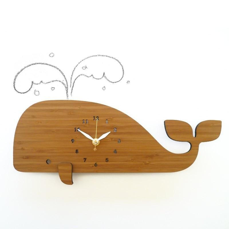 Decoylabの掛け時計　WHALE - 時計 - 木製 ブラウン