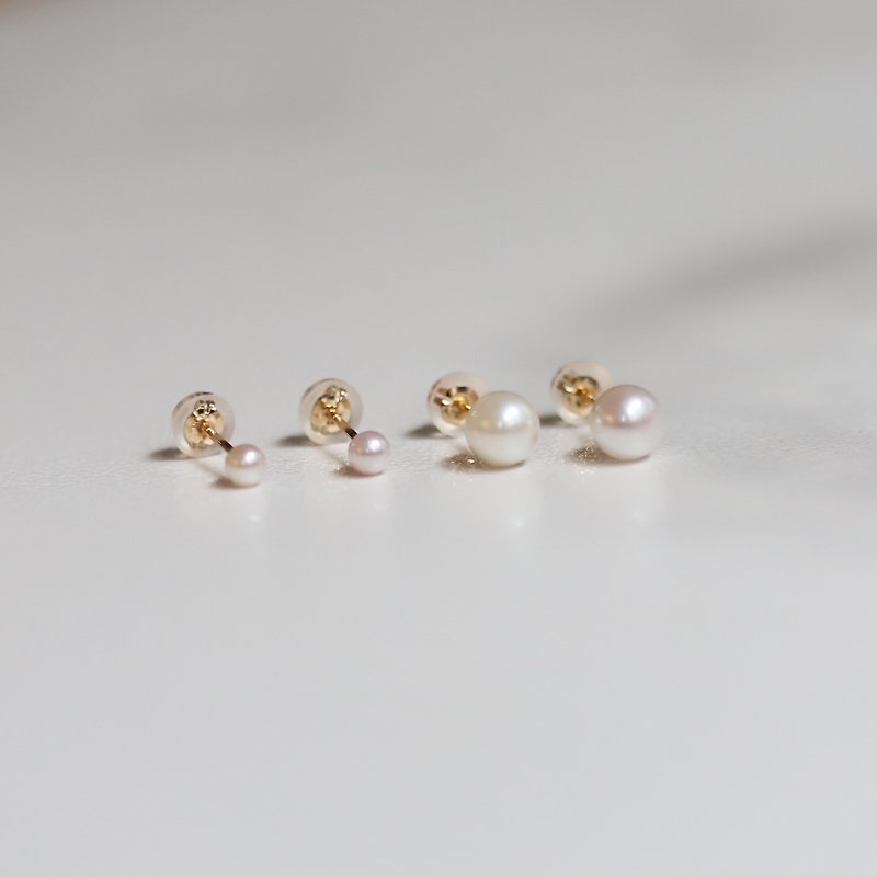 10K Gold | Akoya Pearl Single Ear Pin 2 Styles - Earrings & Clip-ons - Precious Metals Gold