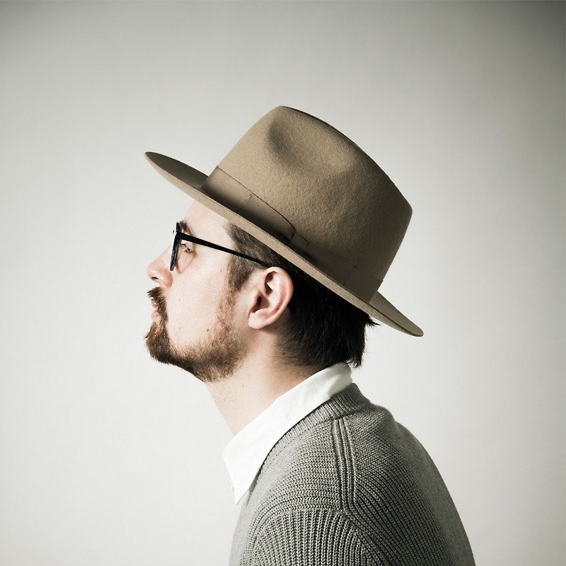 日本クラシックウール紳士帽子 -  SHERIFF - 帽子 - ウール ブラック