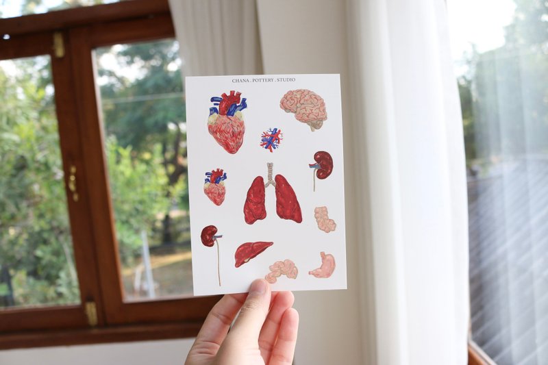 Sticker A6 Heart PVC Matt - 貼紙 - 紙 紅色