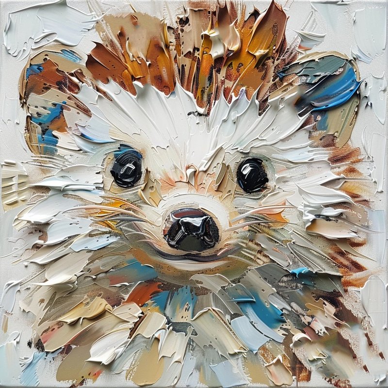 Hedgehog Oil Painting Animals Portrait Wall Art Decor Pets Portraits - 壁貼/牆壁裝飾 - 其他材質 多色
