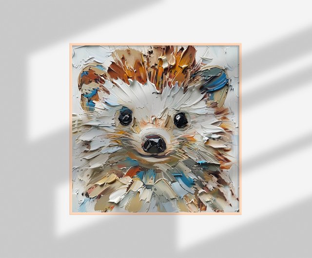ハリネズミ油絵動物壁アート画像装飾ペット画像 - ショップ
