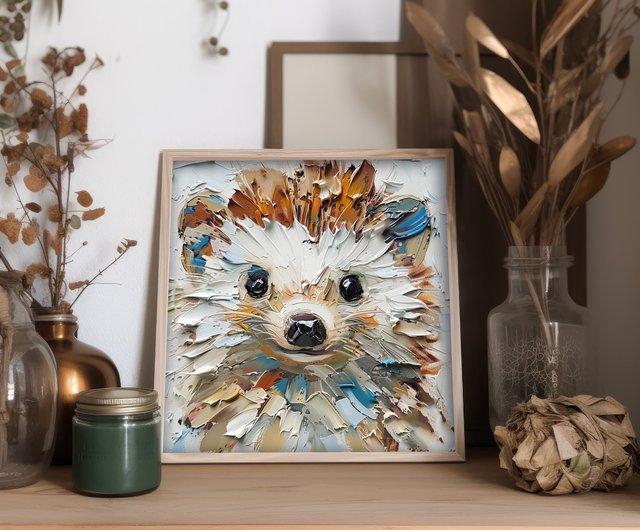 Amazon | かわいいハリネズミの水彩画 数字油絵 リアルな動物