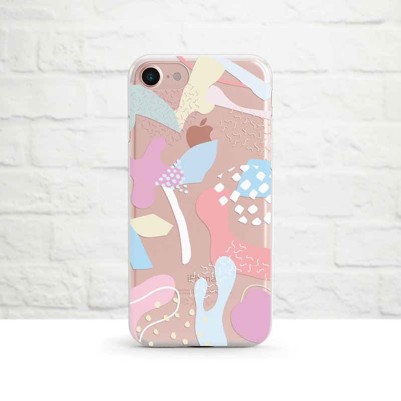 Pink Collage, clear phone case- iPhone 13 pro, Xs至iPhoneSE2, Samsung - เคส/ซองมือถือ - พลาสติก สึชมพู