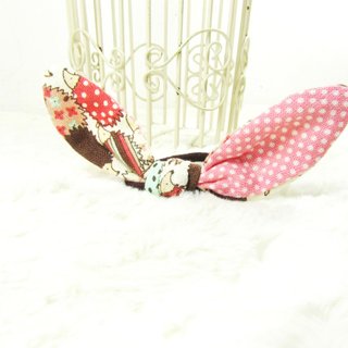 Hand made Bunny ears bow hair tie- Tender hedgehog