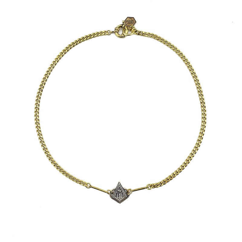 Carved wire PICK necklace - สร้อยคอ - ทองแดงทองเหลือง สีทอง