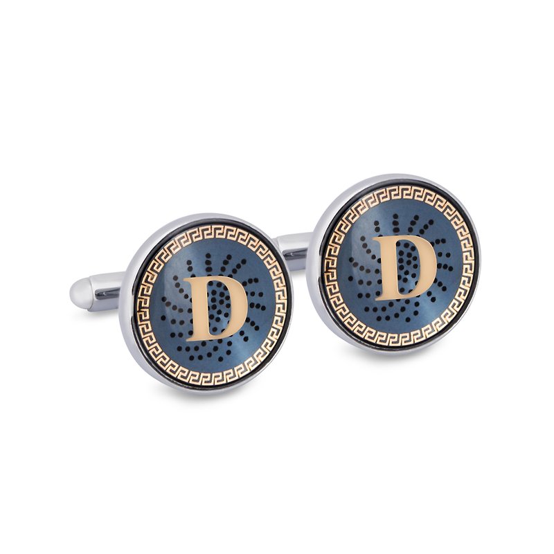 Monogram Cufflinks with Lacquer Finish - Cuff Links - Other Metals Blue