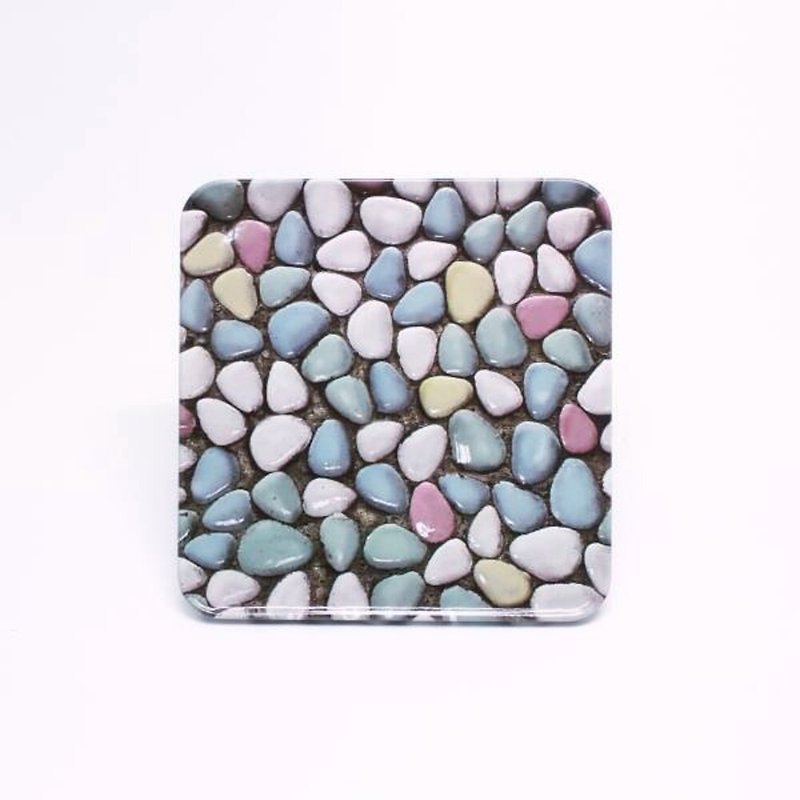 Bathroom mosaic tiles [Taiwan impression square coaster] - Coasters - Other Metals 