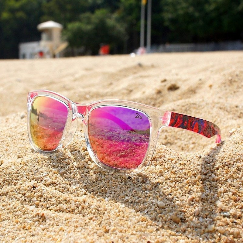 2NU - FANCY2 Sunglasses - Crystal - Blue Revo Lens - Glasses & Frames - Plastic Pink