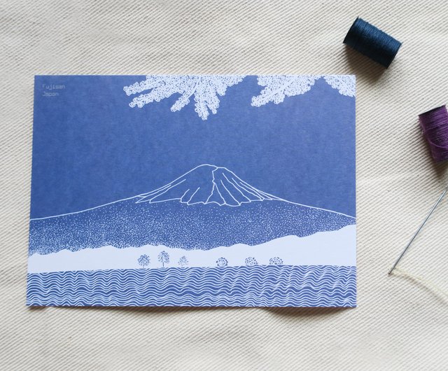 旅行風景日本-富士山/イラストポストカード - ショップ hanart-design カード・はがき - Pinkoi