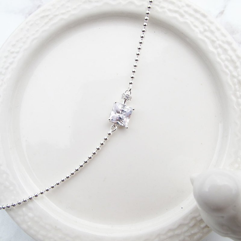 [Stone and Silver Jewelry] Perfume | Cubic Zirconia Bright Sterling Silver Bracelet | - สร้อยข้อมือ - เงินแท้ สีเงิน