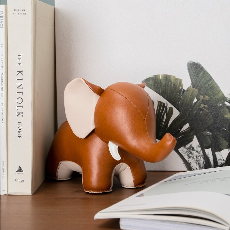Zuny - Elephant AbbyII - Bookend - Items for Display - Faux Leather Multicolor