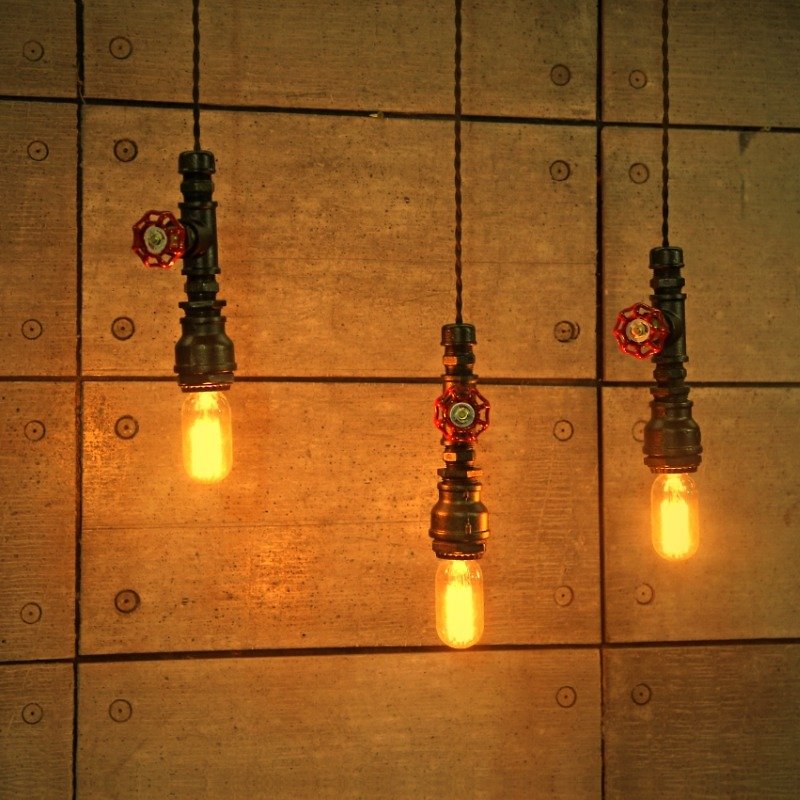 Industrial style retro chandelier Nordic minimalist home restaurant industrial style design - Lighting - Other Metals Brown