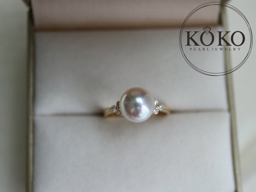 Candy　大人気　天女クラス　アコヤ真珠8.5-9mmピアス　K18金 女性へのプレゼント K18YG あこや真珠 ピアス 18金イエロー