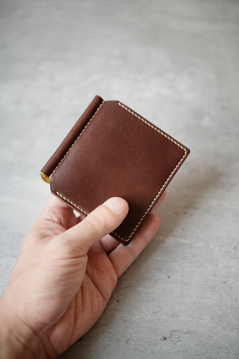 MOOS simple wallet style short wallet short money cloth wallet style - กระเป๋าสตางค์ - หนังแท้ สีดำ