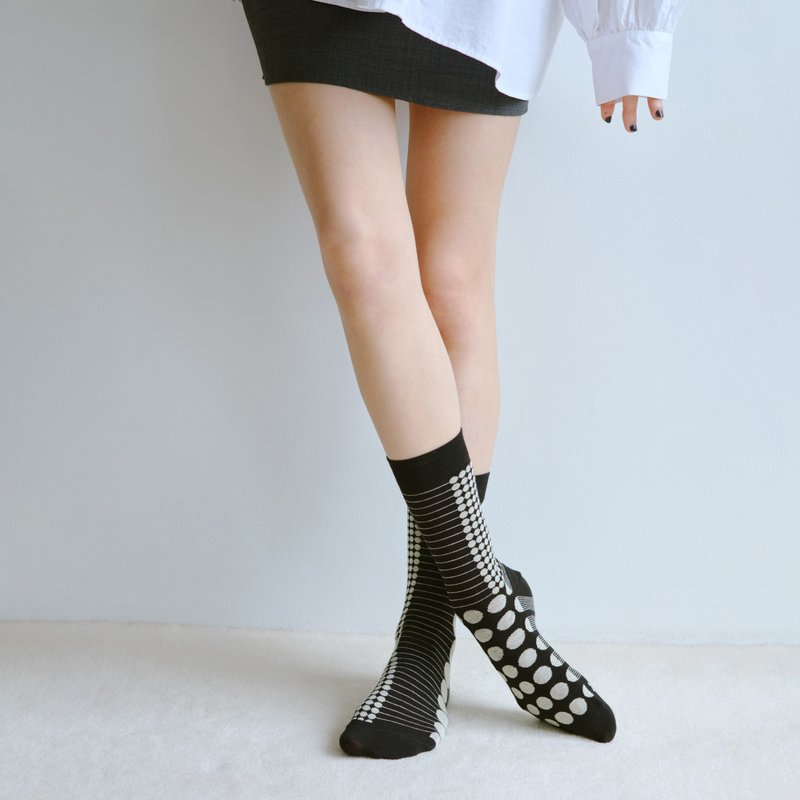 モノ ドット・mono_dot / organic cotton  /socks - 襪子 - 棉．麻 黑色