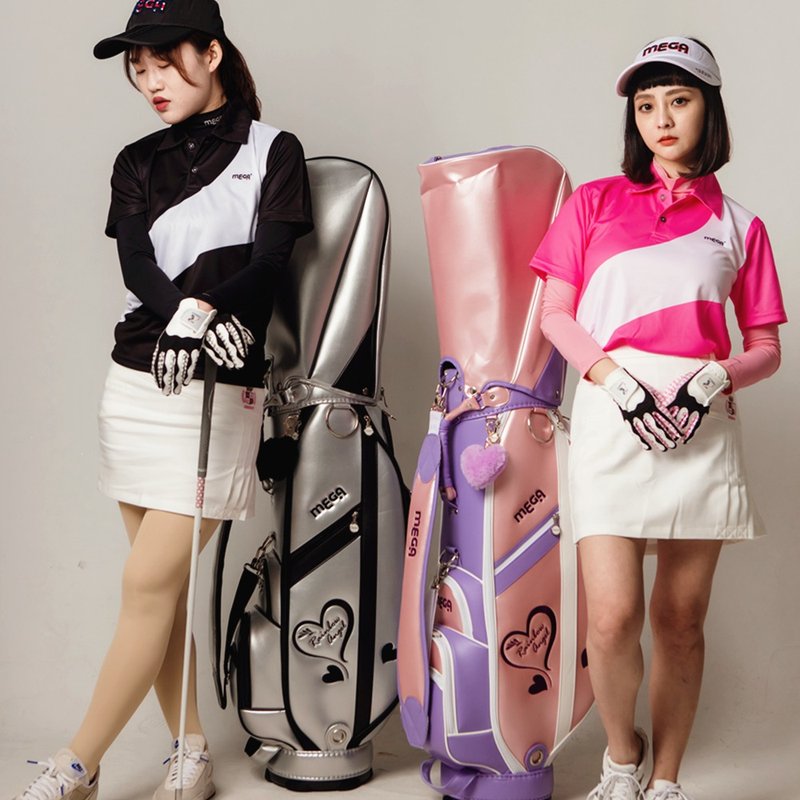 【MEGA GOLF】Rainbow Angel愛心鑽石珠光女用球袋贈溫暖愛心毛球 - 運動/健身器材 - 其他材質 透明