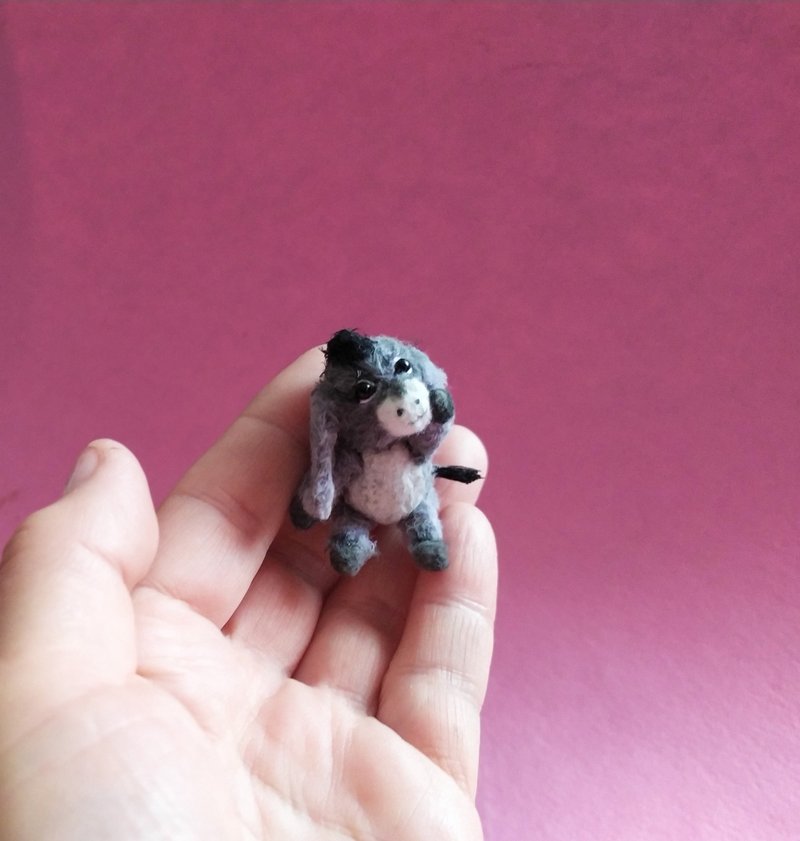 Miniature plush  figurine donkey- - 公仔/玩偶 - 羊毛 