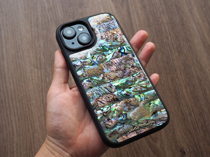 金色 鮑魚貝殼 手工手機殼 適用iPhone16,15,14,13,12,11 Pro Max - 手機殼/手機套 - 貝殼 金色