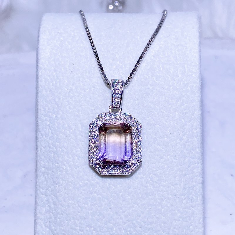 Ametrine silver necklace - สร้อยคอ - เครื่องเพชรพลอย หลากหลายสี