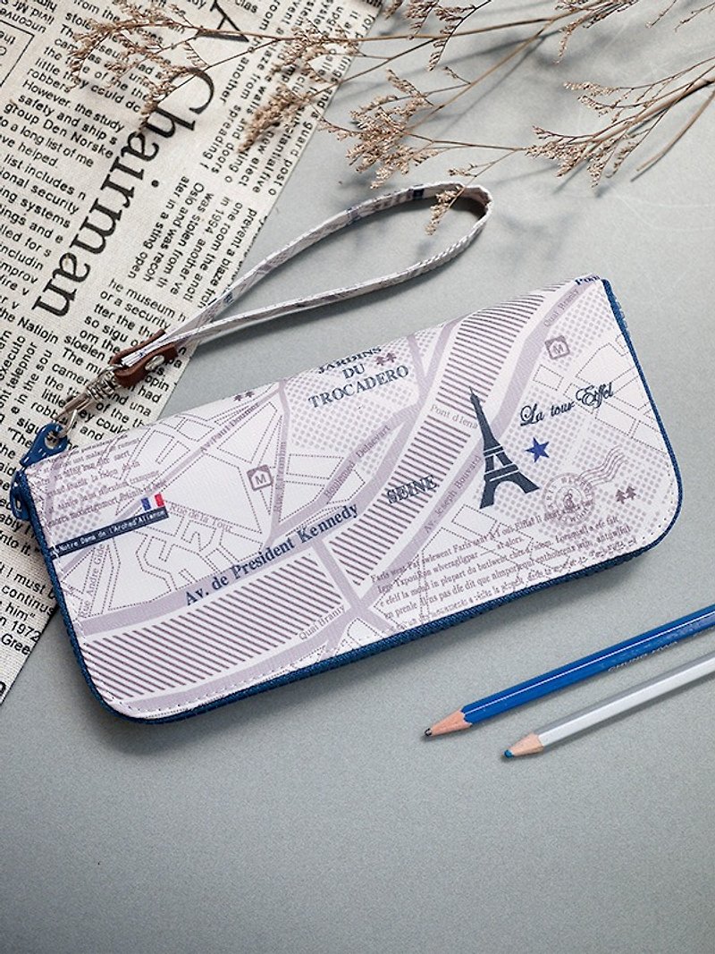 City map. Waterproof long clip / wallet / wallet / purse - Wallets - Waterproof Material Blue