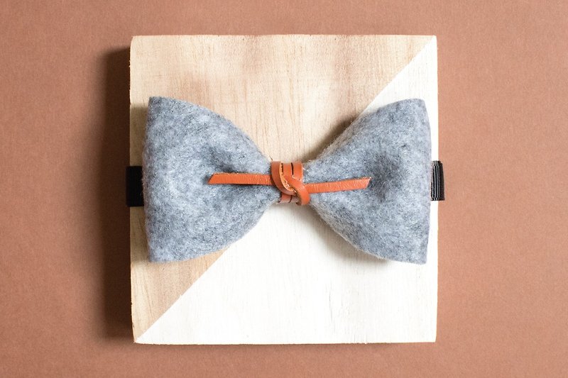 Bow Tie Bowtie Bow Tie Groomsmen Leather Vintage Felt - Ties & Tie Clips - Other Materials Gray