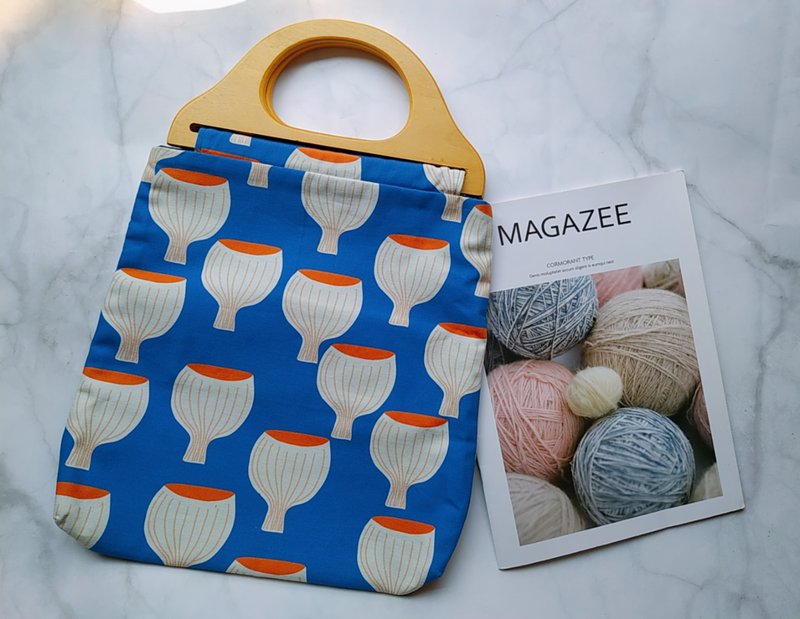 津Handmade 木柄手提袋/手提包 - 手提包/手提袋 - 棉．麻 