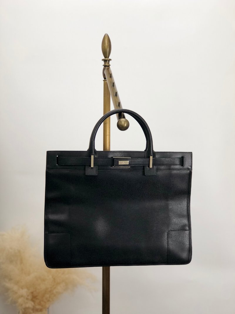 【 日本直送　名牌中古包 】GUCCI グッチ ハンドバッグ ブラック ロゴ レザー vintage ヴィンテージ オールド wmdsba - 手提包/手提袋 - 真皮 黑色