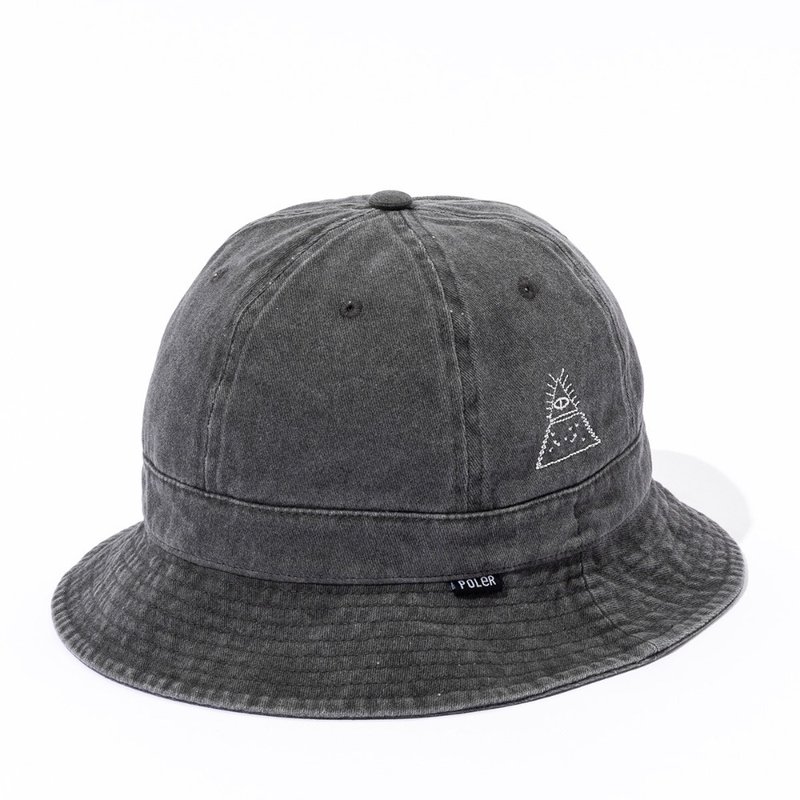 日本限定 POLER PIGMENT BELL HAT 可調式復古鐘形帽 厚磅 黑 - 帽子 - 其他材質 黑色