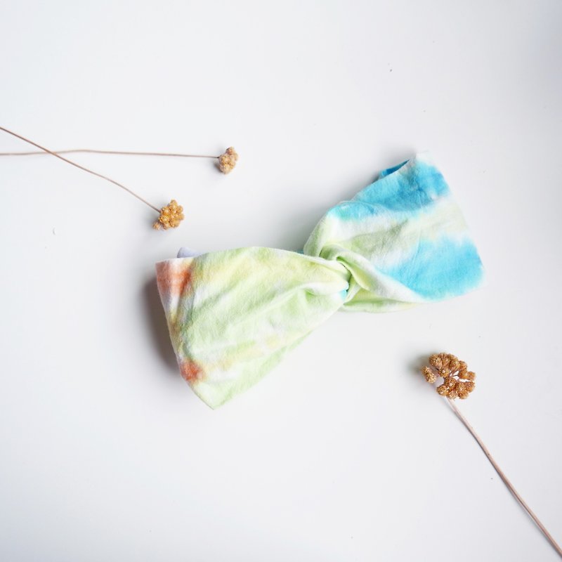 Tie dye/handmade/Headband/Elastic band [Rainbow] - Hair Accessories - Cotton & Hemp Multicolor