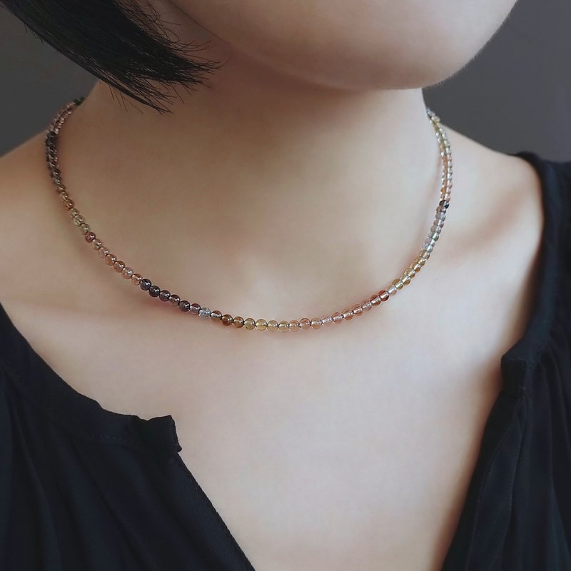 限量現貨 - 天然多彩 碧璽珠串 14Kgf 包金項鍊 秋冬美拉德色系 - 項鍊 - 半寶石 多色