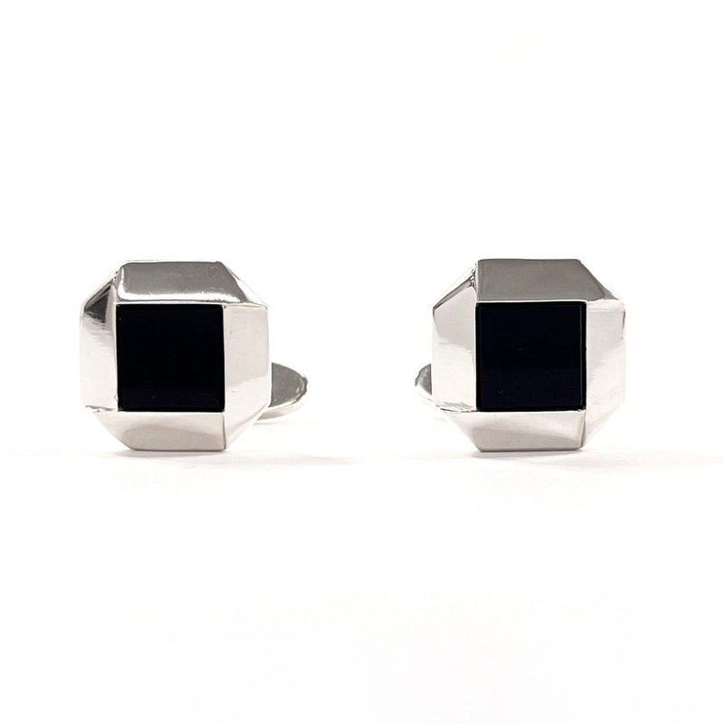 【日本直送 中古美品】ジョージジェンセン Georg Jensen カフス カフリンクス スクエア シルバー925/オニキス 新品仕上げ済み - 其他 - 純銀 銀色