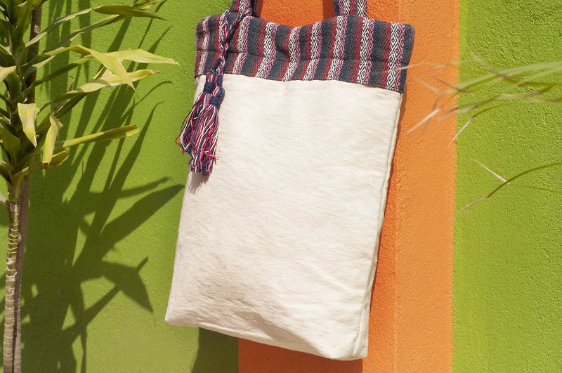 Hand-woven cotton Linen and lightweight package oblique backpack shoulder bag shoulder bag Tote Bag - Red Morocco - กระเป๋าแมสเซนเจอร์ - ผ้าฝ้าย/ผ้าลินิน หลากหลายสี
