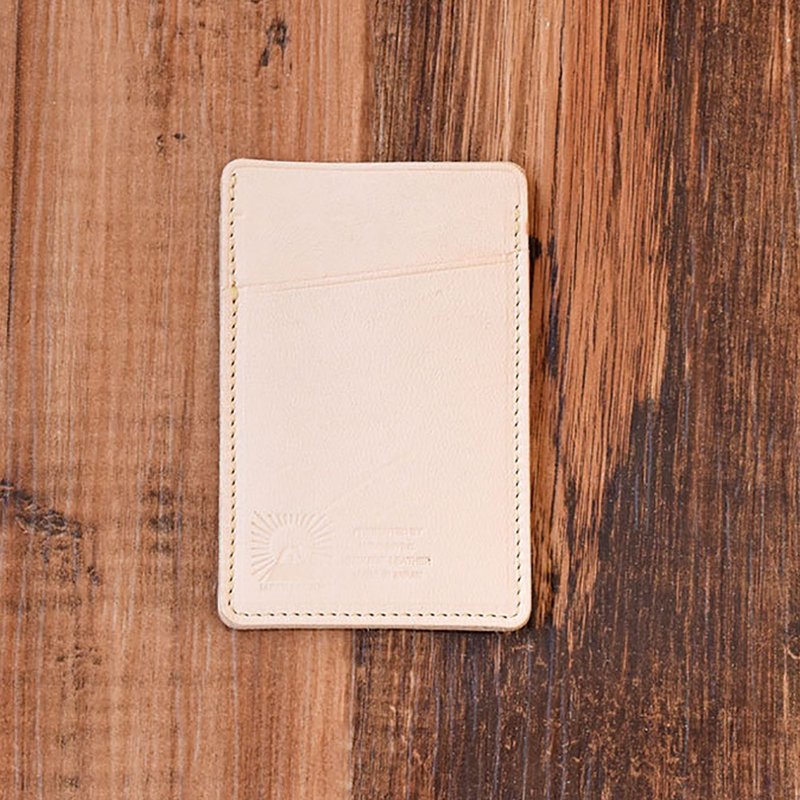馬皮革 ID卡套 通行卡套  Pass case ID case 優雅杏 - 證件套/識別證套 - 真皮 白色