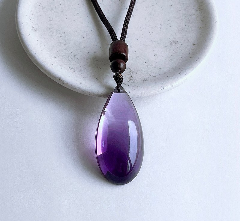 Gemstone Imperial Purple Natural Ore Top Uruguayan Amethyst Necklace - Necklaces - Gemstone Purple