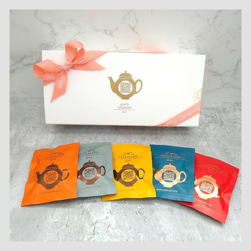 Tea Bag Giftbox |Pyramid Whole-leaf |5 flavours |Taiwanese Tea (Festive Edition) - Tea - Paper 