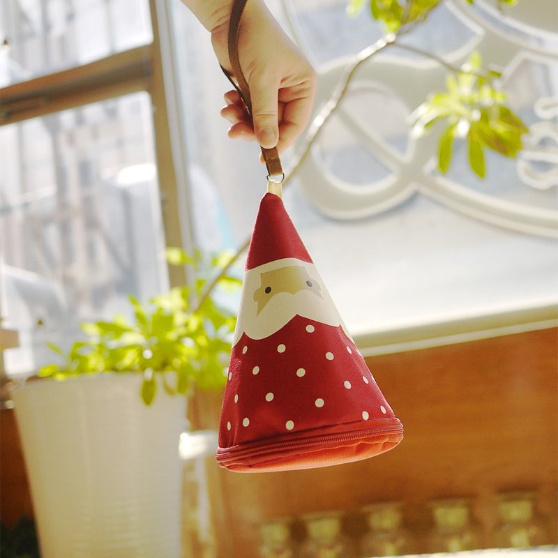 Christmas gift/Santa Claus (waterproof bag + coin purse) - กระเป๋าถือ - ผ้าฝ้าย/ผ้าลินิน สีแดง