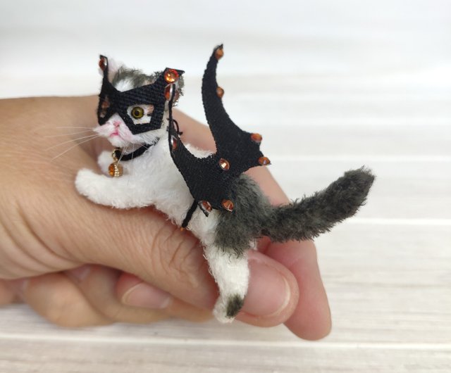 コウモリ猫ちゃん ぬいぐるみ アーティストベア 海外作家様 ハンドメイド ねこ コウモリ猫ちゃん ぬいぐるみ アーティストベア 海外作家様