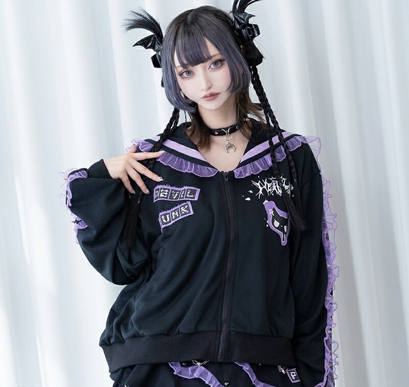 見習小惡魔布章荷葉邊鉚釘造型水手服外套ACDC RAG台灣代理JA0758 - 女大衣/外套 - 聚酯纖維 