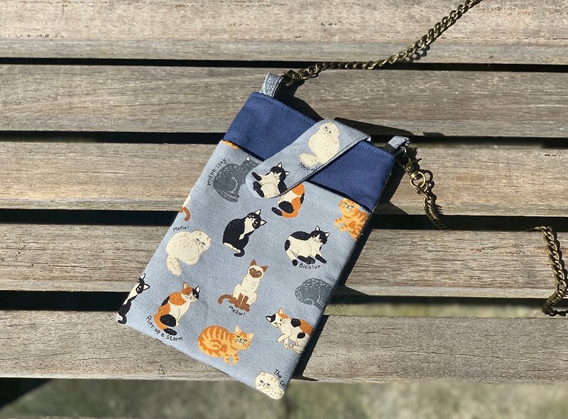 Healing Cat Little Emoji Phone Bag - Other - Cotton & Hemp 