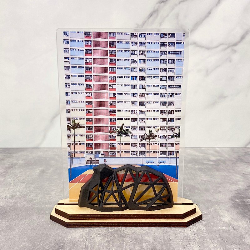 Lion Rock 4R Photo Frame - Straight [Style Shape ~ Home Decoration ~ Immigration Gift] - กรอบรูป - ไม้ สีดำ