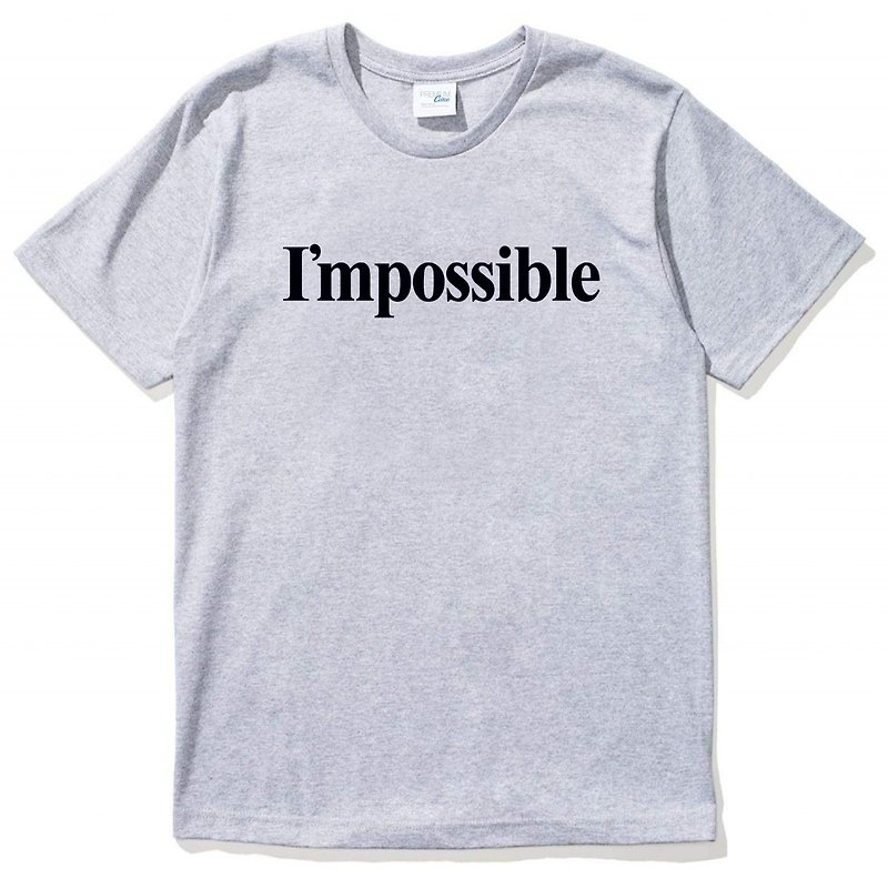 I'mpossible 短袖T恤 灰色 無限可能 文青 藝術 設計 原創 品牌 - 男 T 恤 - 棉．麻 灰色