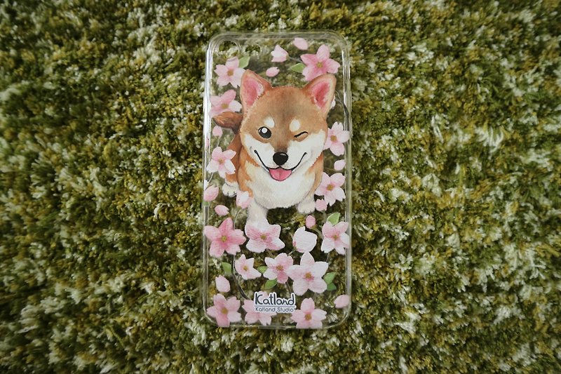 Own Design-Sakura Shiba Inu Phone Case Phone Case F1D16 - Phone Cases - Plastic Brown