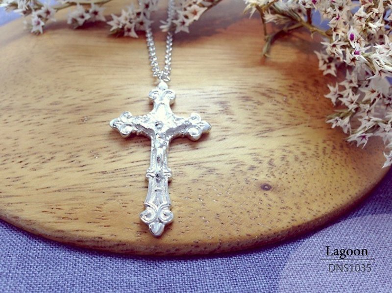 Cross Series] [DNS1035 sterling silver necklace hand made. Necklace boys. Girls Necklace - Necklaces - Other Metals Gray