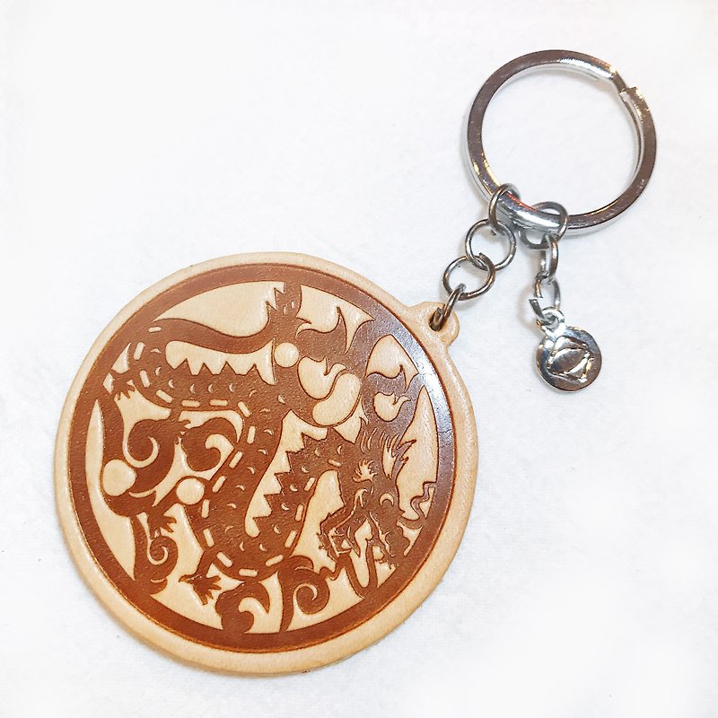 【La Fede】Leather Zodiac Key Ring (Dragon/Snake/Horse/Sheep) - Keychains - Genuine Leather Brown
