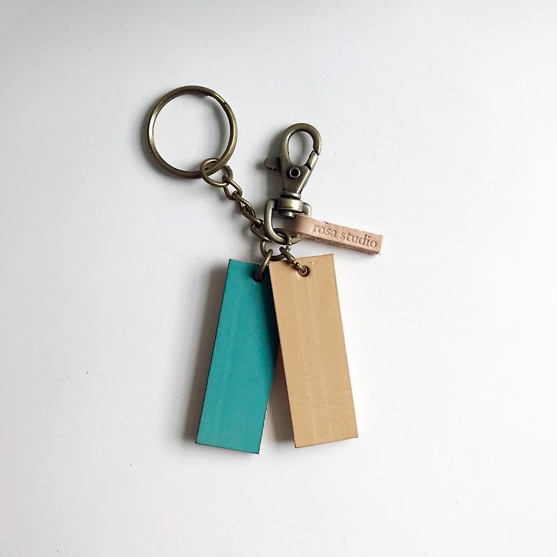Leather key ring│blue and yellow SAC01014 - Keychains - Genuine Leather Yellow