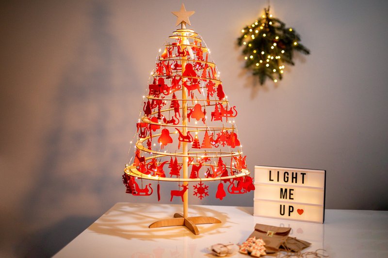 Spira Small wooden Christmas tree 85 cm - Items for Display - Wood Khaki