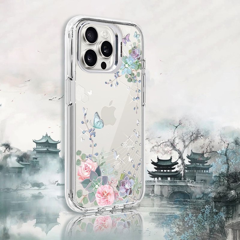 iPhone 全系列 防震雙料隱形立架水晶彩鑽手機殼-舞江南 - 手機殼/手機套 - 其他材質 多色